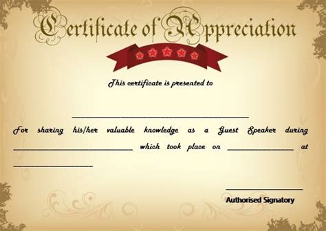 certificate of appreciation for speakers|12 + Genuine Samples of Certificate of Appreciation .